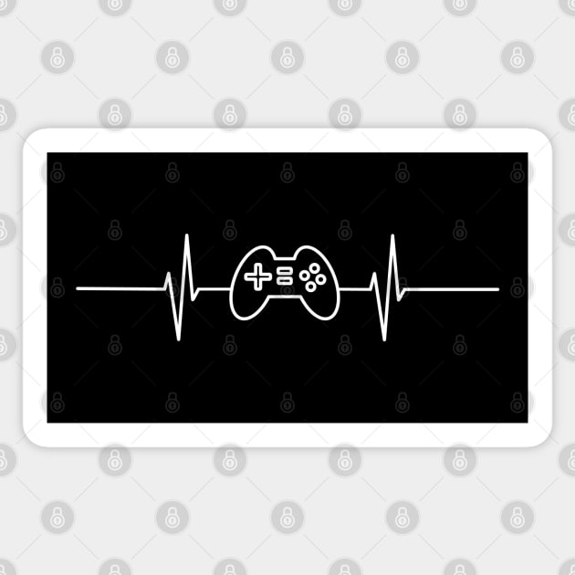 Joypad Heartbeat - White design Sticker by Warp9